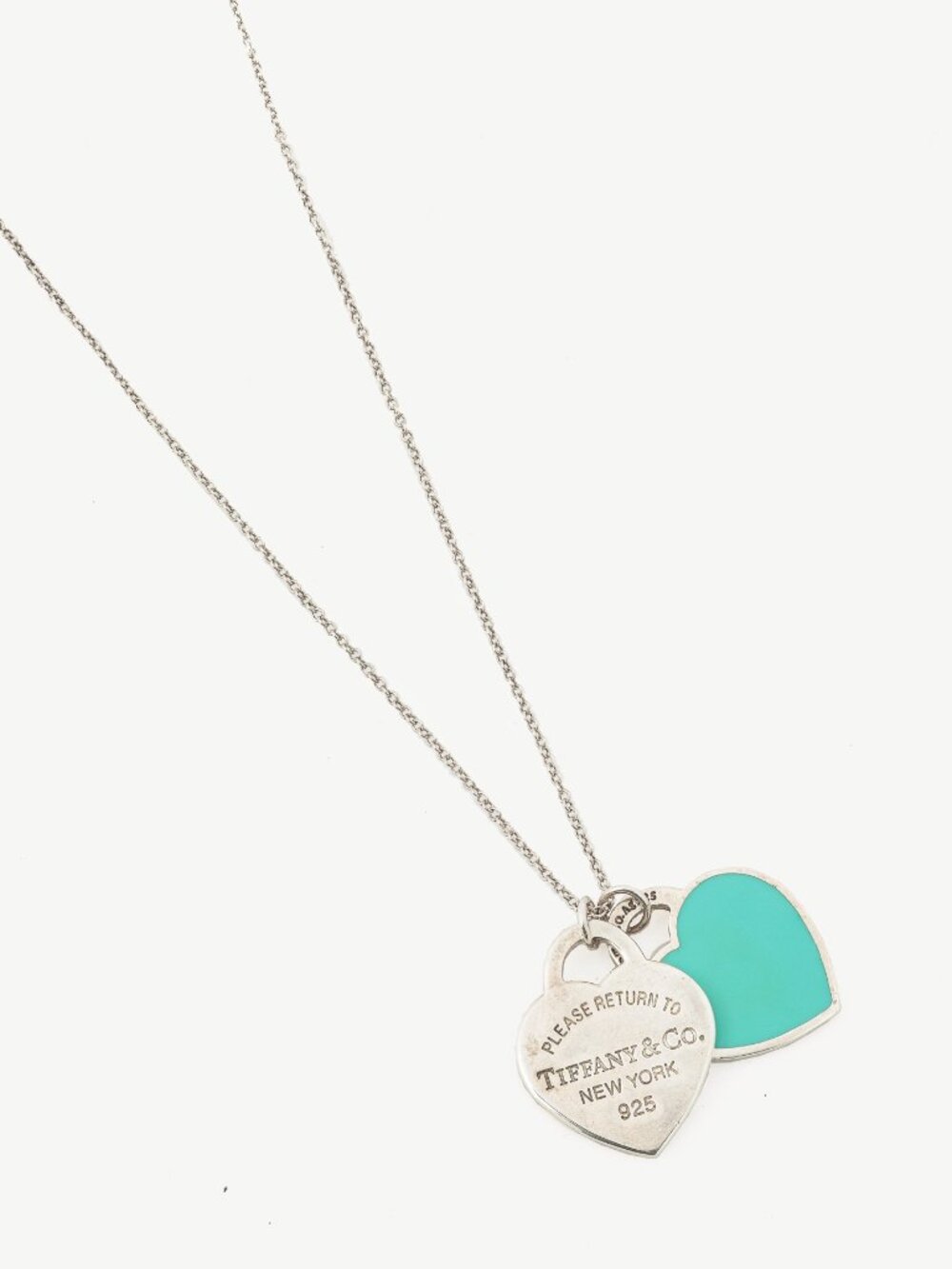Tiffany & Co. Return to Tiffany Sterling Silver Double Heart Tag Necklace